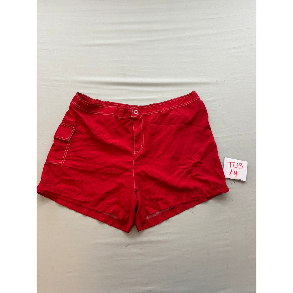 Catalina Womens Red Swim Shorts Board Shorts Plus Size 2X 18W-20W Cargo Pocket